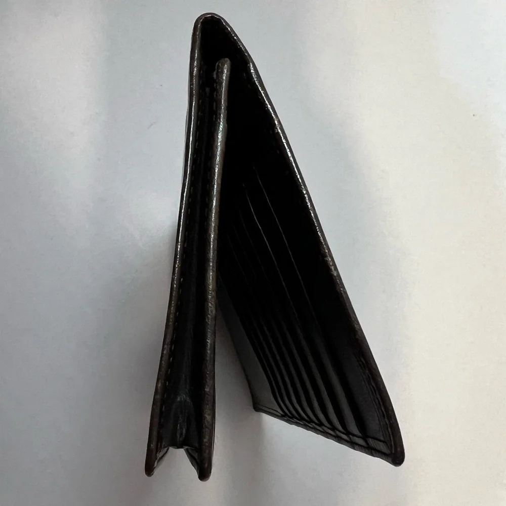 Loewe brown‎ leather anagram bifold long wallet